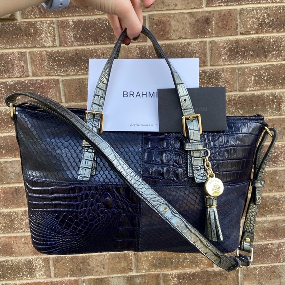 Brahmin Handbags - NWT BRAHMIN Asher blue embossed satchel